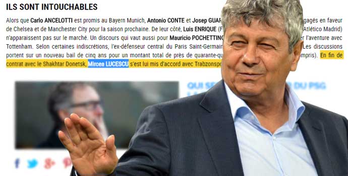 Fransız medyasında Lucescu haberi