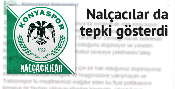 Konyaspor taraftar grubundan fiyata tepki
